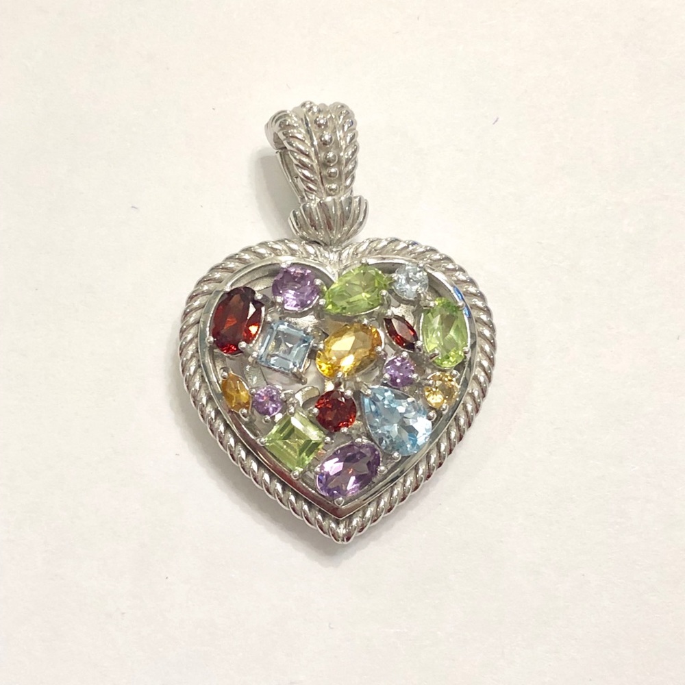 925 Sterling Silver Swarovski Multicolor Pendant